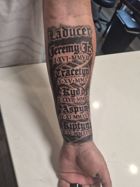 Family names tattoo